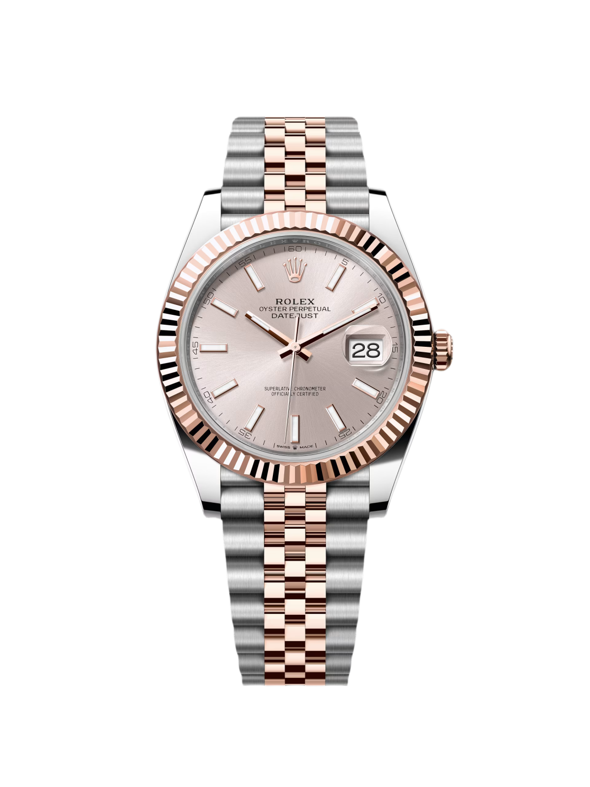 【Super Clone】ROLEX Datejust 41mm 126331 Sundust Index Oyster Steel and Everose Gold Watch