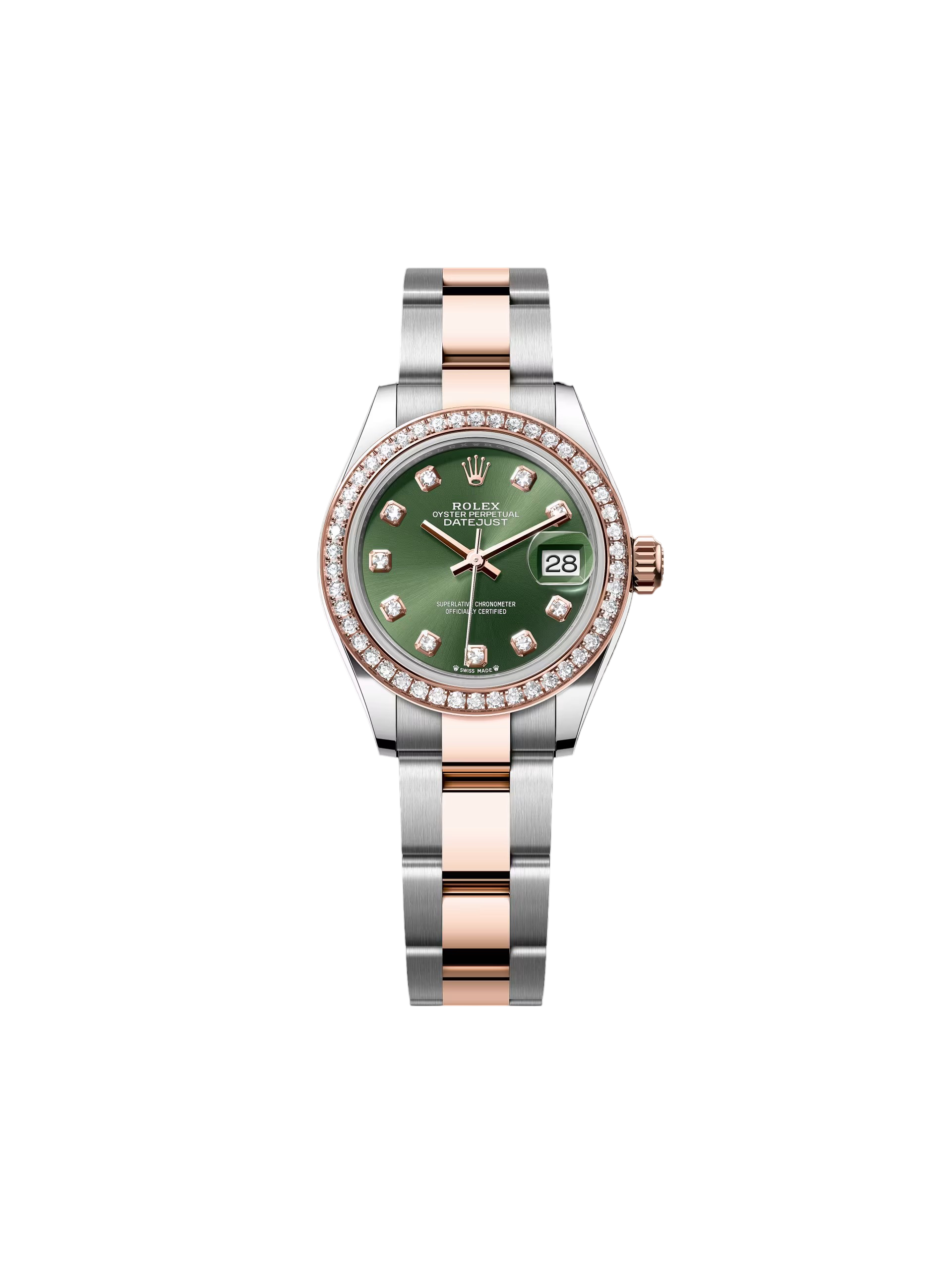 【Super Clone】ROLEX Lady-Datejust 28mm 279381RBR Green Diamond Dial Oyster Bracelet