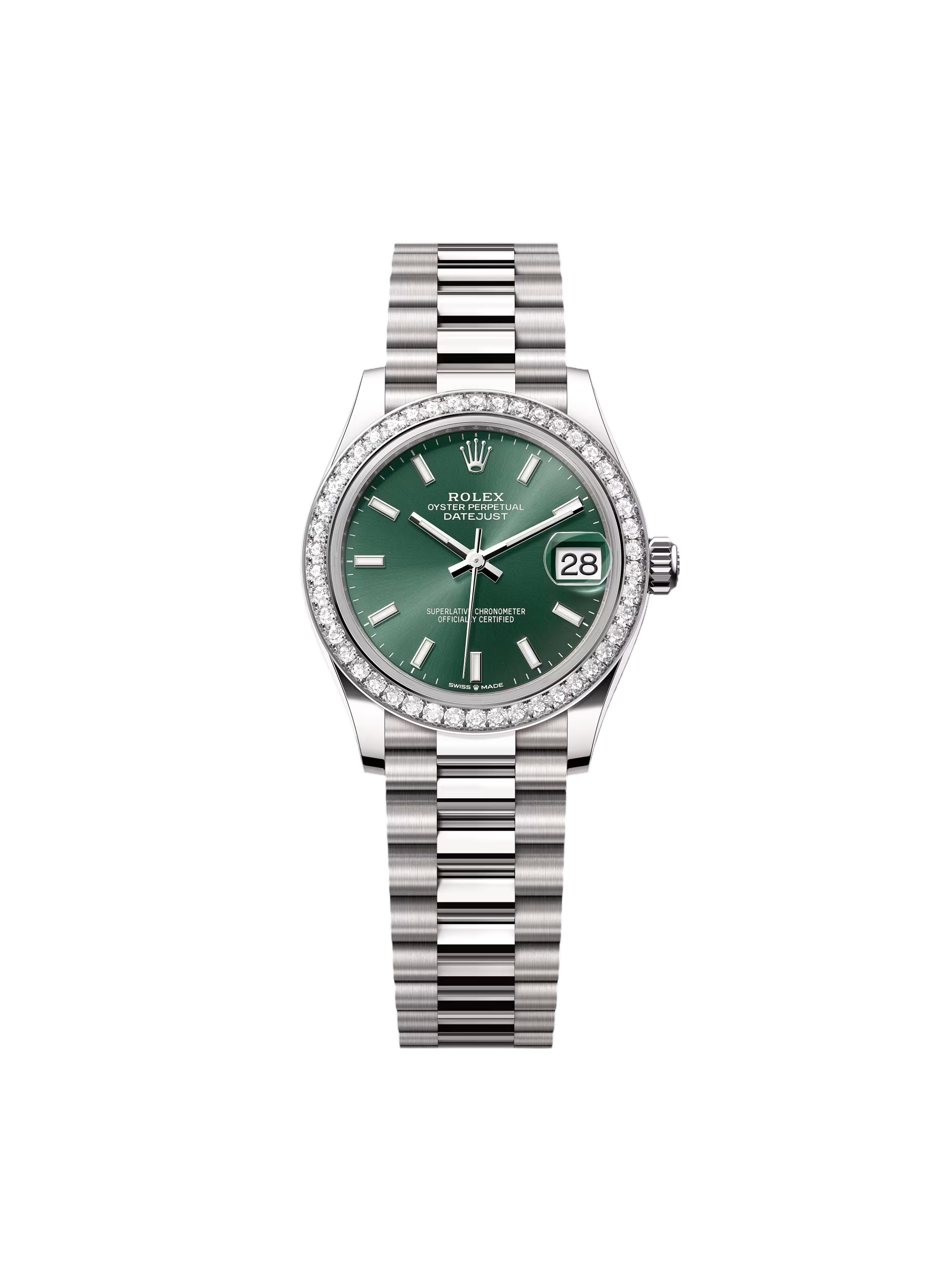 【Super Clone】ROLEX  Datejust m278289RBR-0015 Mint Green Dial White Gold President Watch