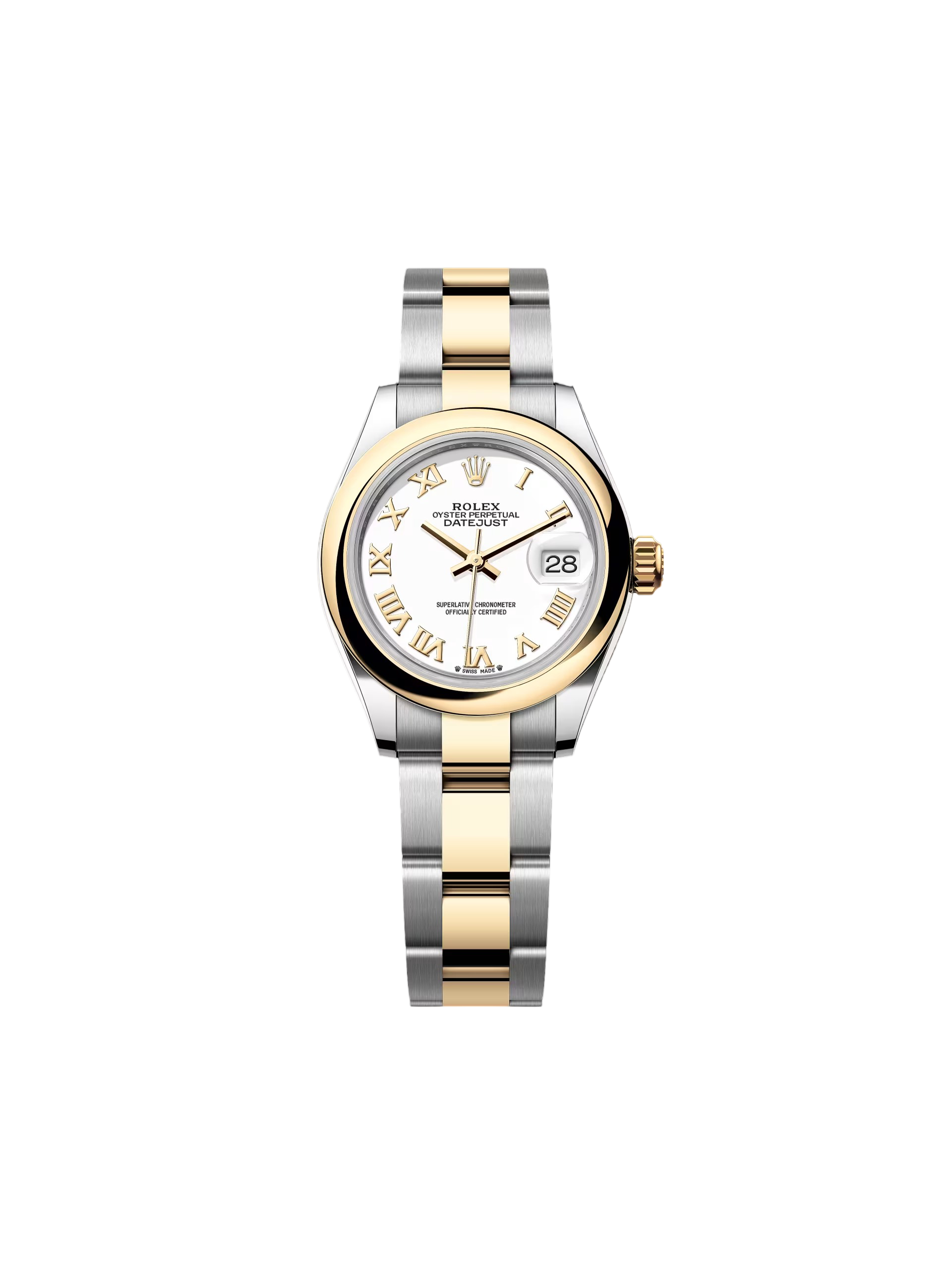 【Super Clone】ROLEX Lady-Datejust 28mm  279163 White Roman Dial Oyster Bracelet