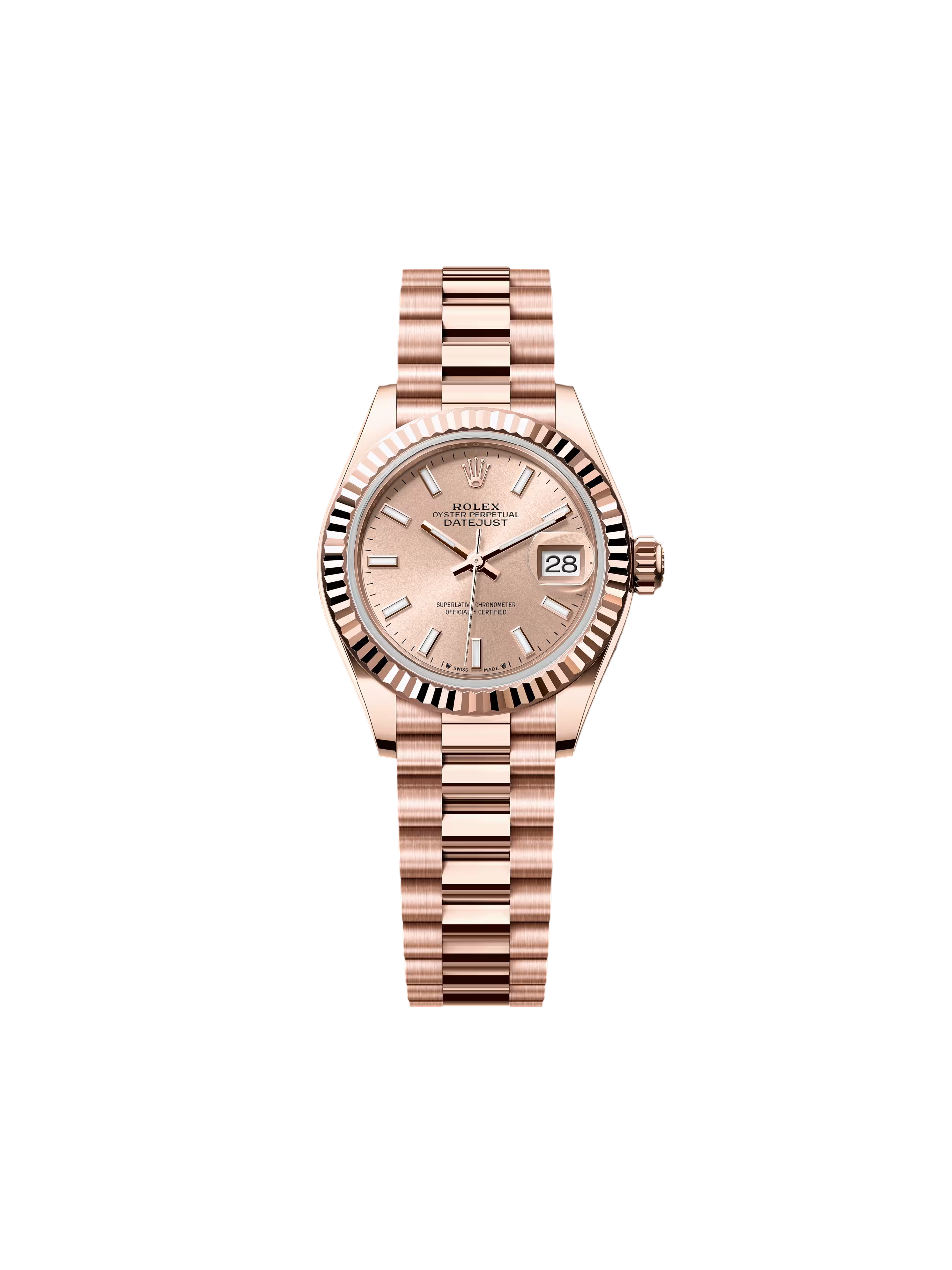 【Super Clone】ROLEX Lady-Datejust 28mm 279175 Rose Dial President Everose Gold