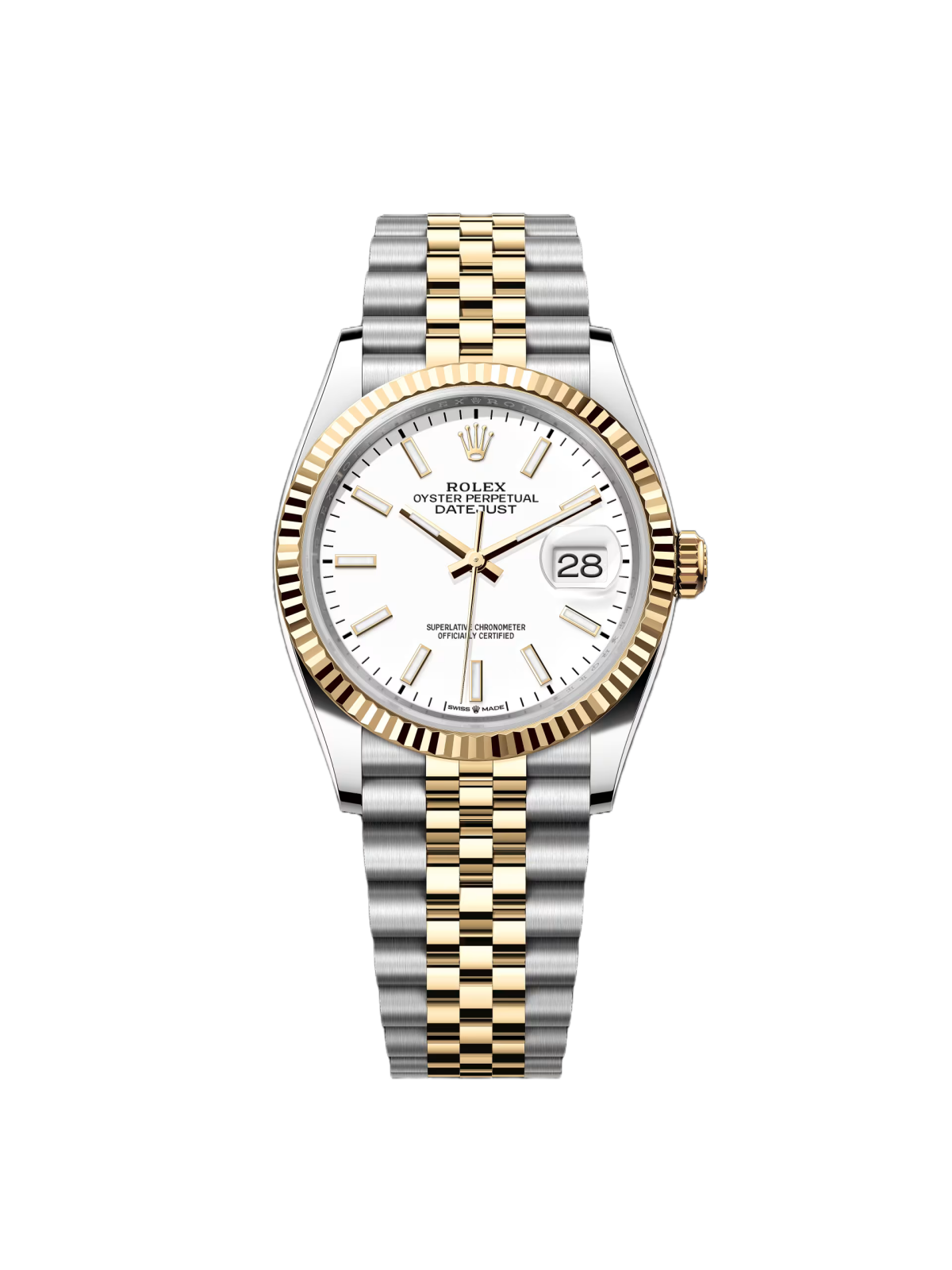 【Super Clone】ROLEX  Datejust 36mm 126233 White Index Dial Two-Tone Jubilee Bracelet Watch