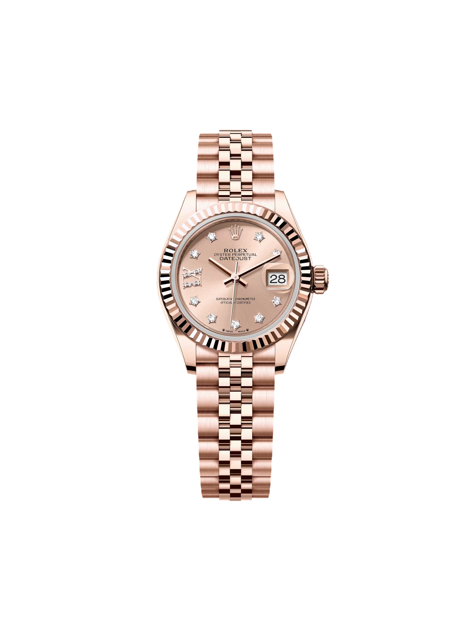 【Super Clone】ROLEX Lady-Datejust 28mm 279175 Rose Dial President Everose Gold