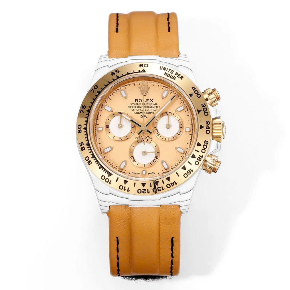 【Super Clone】ROLEX Cosmograph Daytona DIW Golden Essence 40mm Replica 1:1 – Top Quality Version