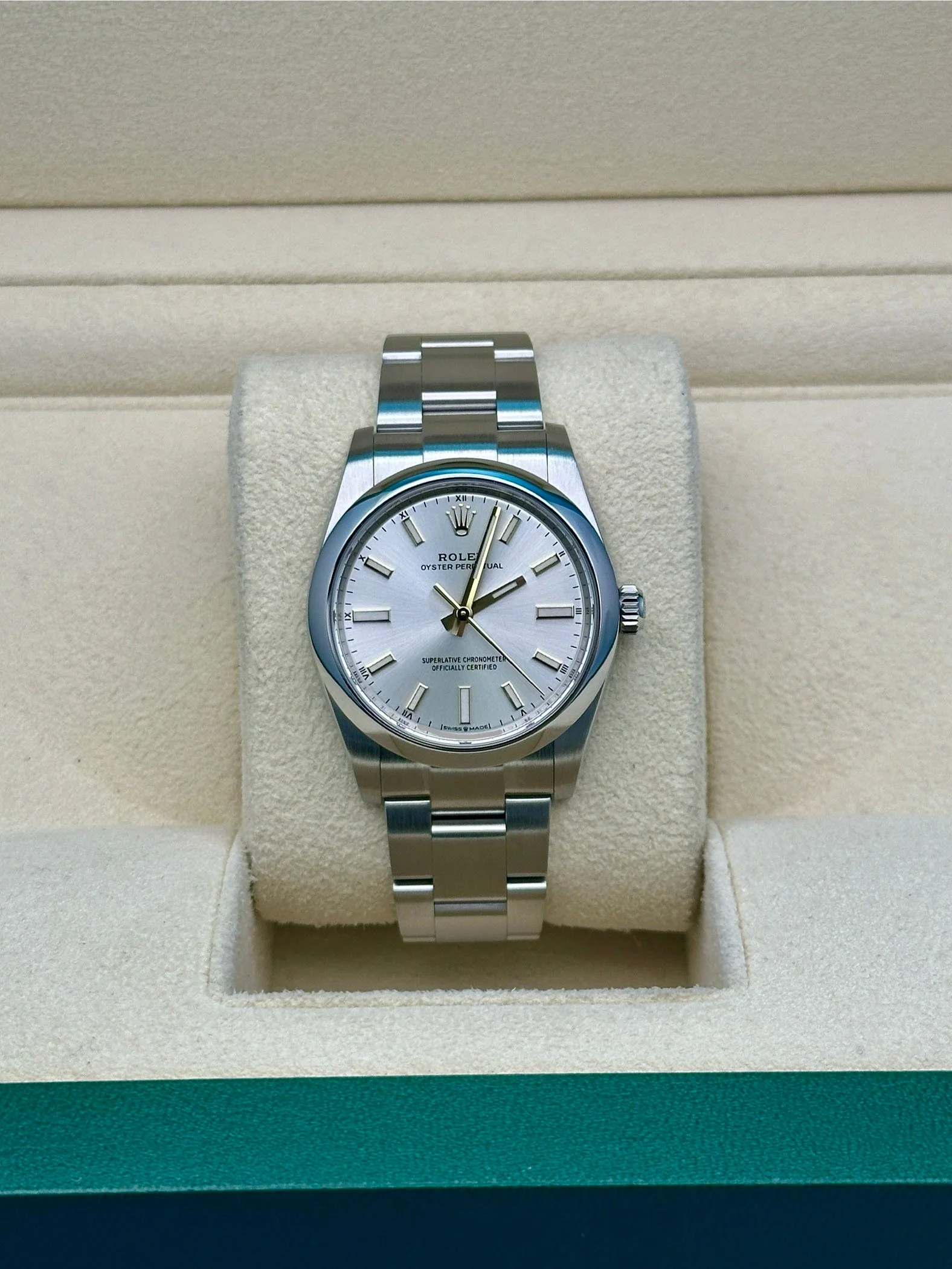 【Super Clone】ROLEX Oyster Perpetual 34mm 124200-0001 Silver Dial Oyster Stainless Steel Bracelet