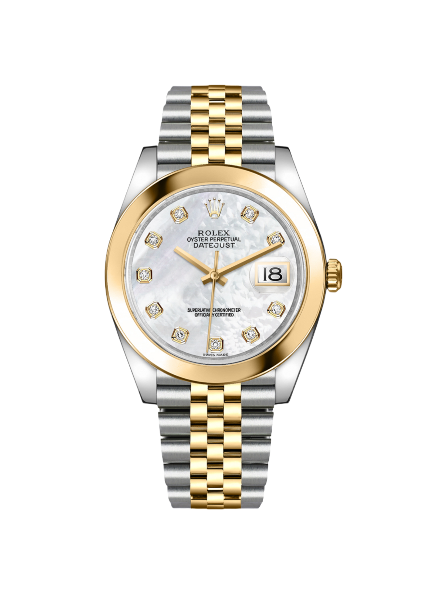 【Super Clone】ROLEX Datejust 41mm 126303 White MOP Diamond Jubilee Steel and Yellow Gold
