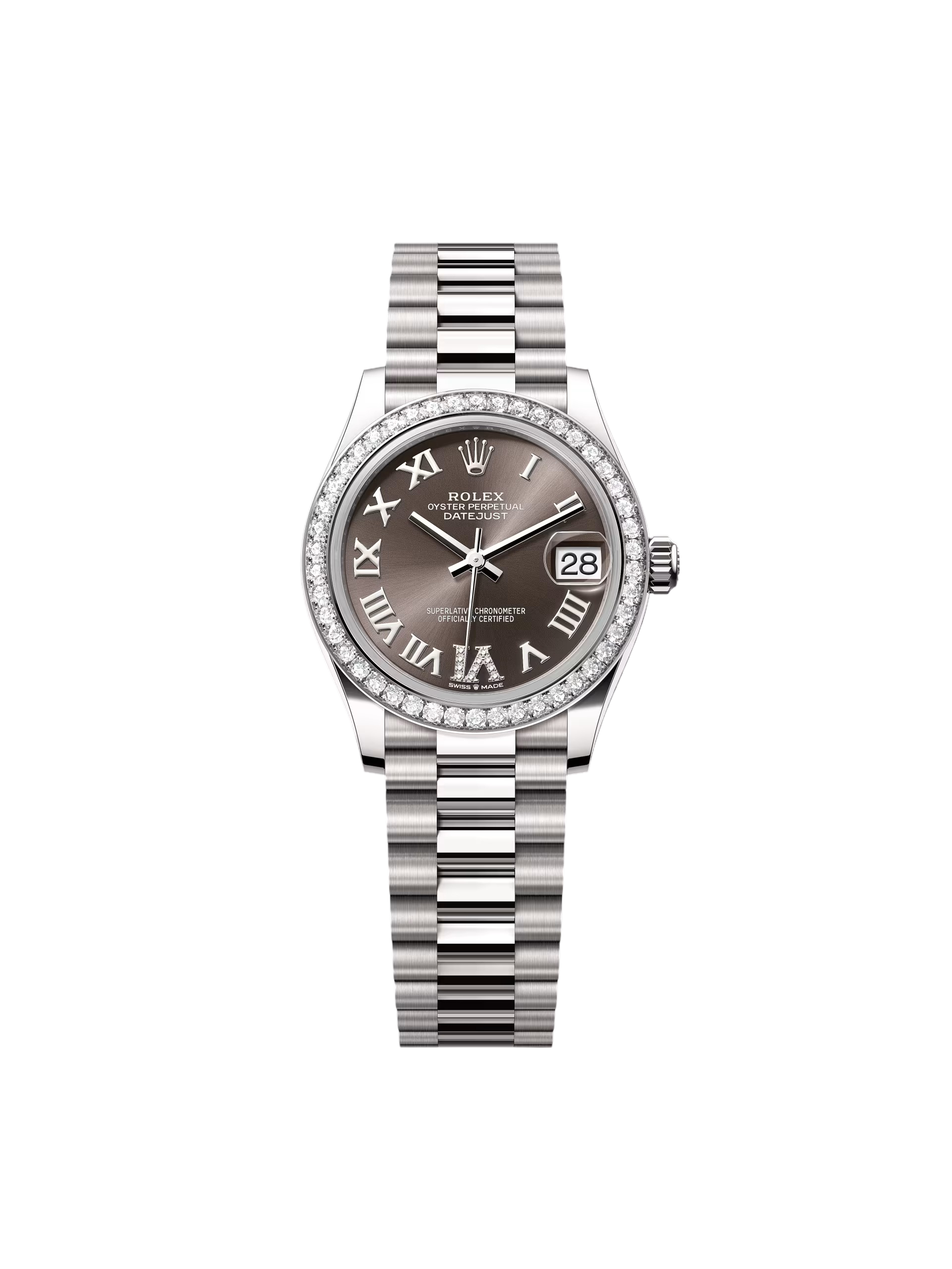 【Super Clone】ROLEX Datejust m278289RBR-0020 Dark Grey Dial White Gold President