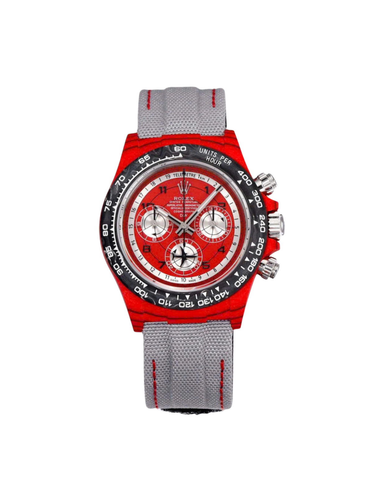 【Super Clone】ROLEX Cosmograph Daytona DIW Carbon AVIA Red 40mm Replica 1:1 – Top Quality Version