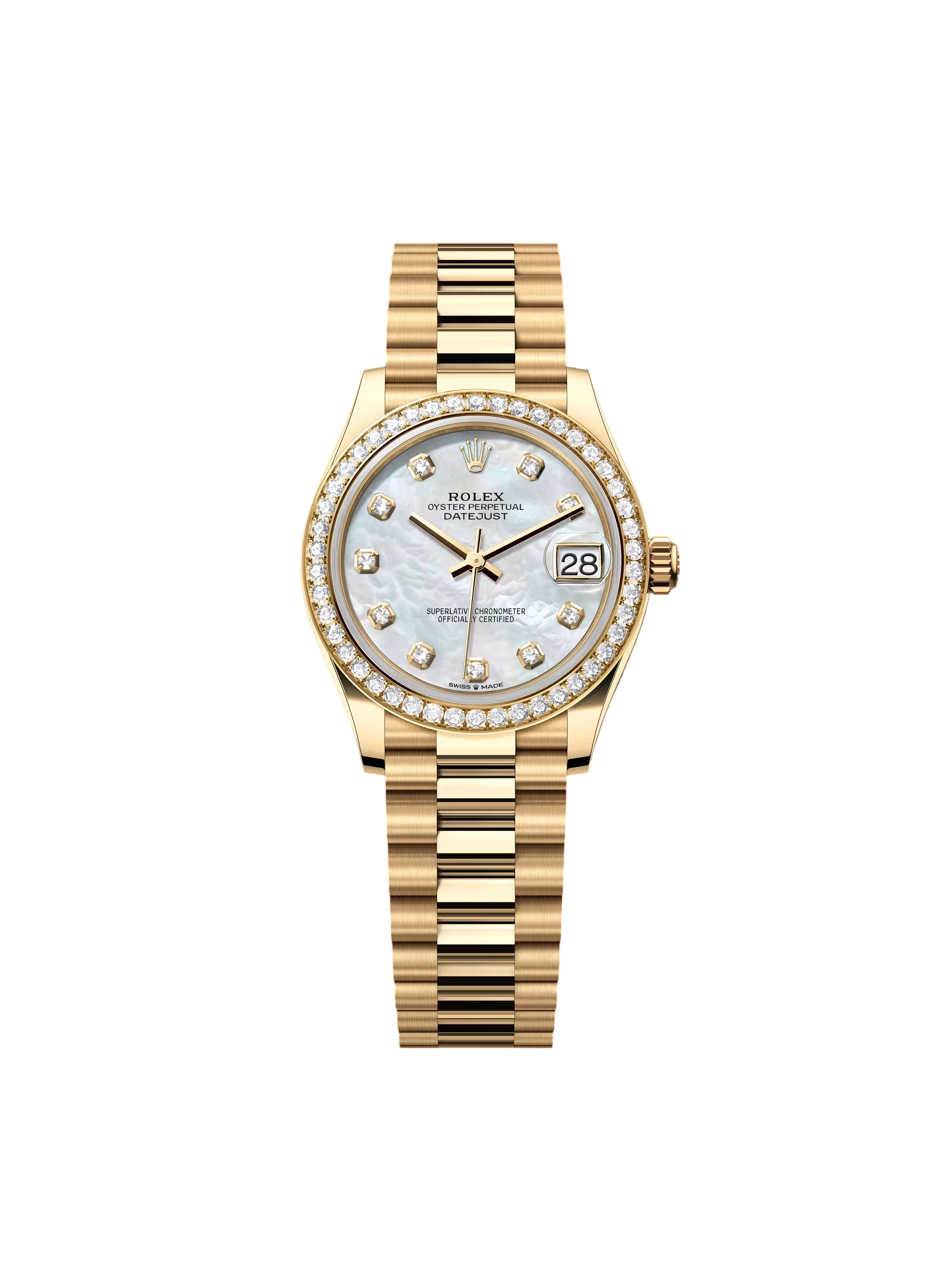 【Super Clone】ROLEX  Datejust m278288RBR-0006 White Mother-of-Pearl 31mm Dial President Bracelet Watch
