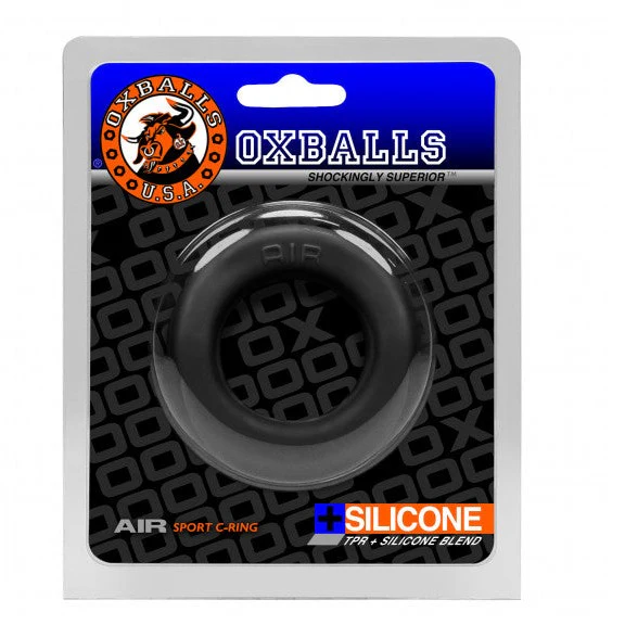 Oxballs AIR SPORT C RING Ice Black Stretchy Plus Silicone Airflow Cock Ring