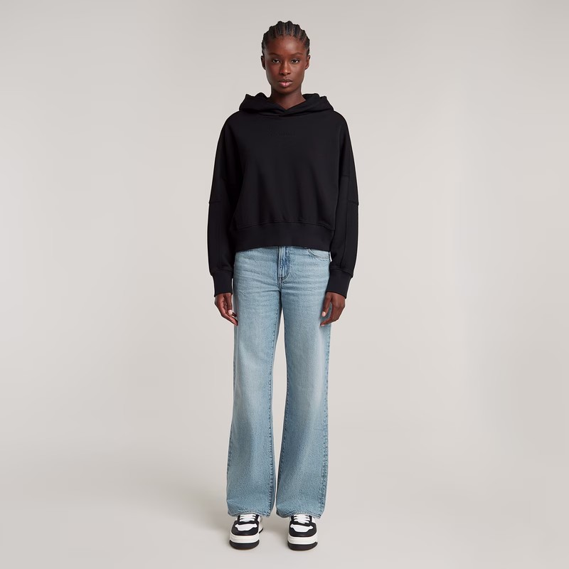 Embossed Oversized Hooded Sweater