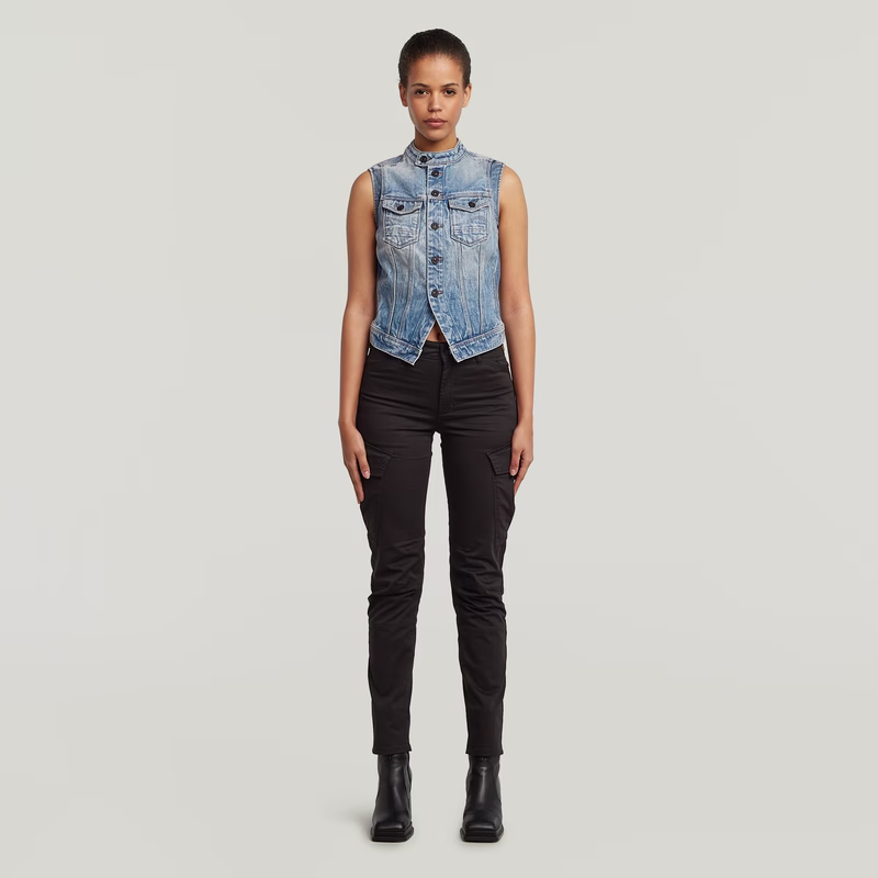 Pitched Hem Slim Vest