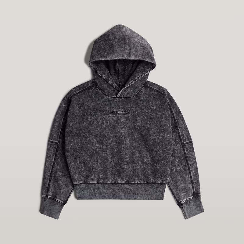 Embossed Oversized Hooded Sweater