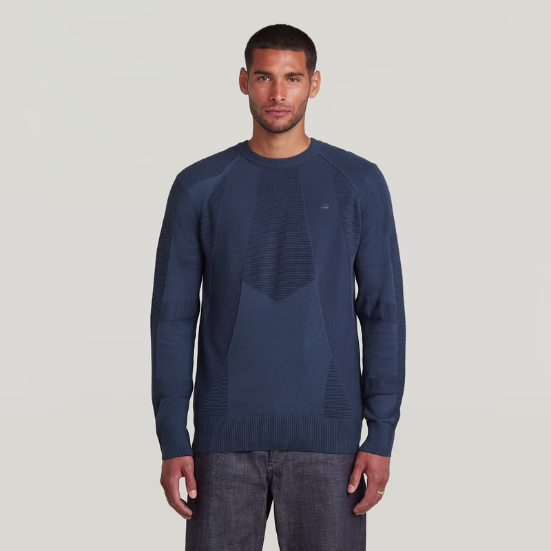 3D Biker Ribbed Knit Pullover