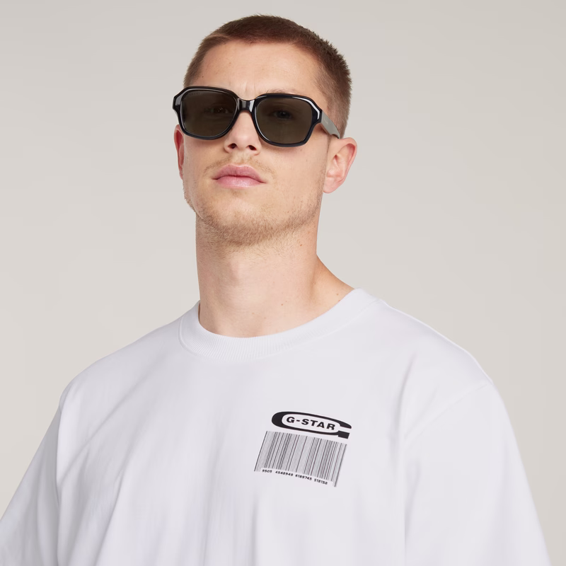 Barcode Back Graphic Loose T-Shirt