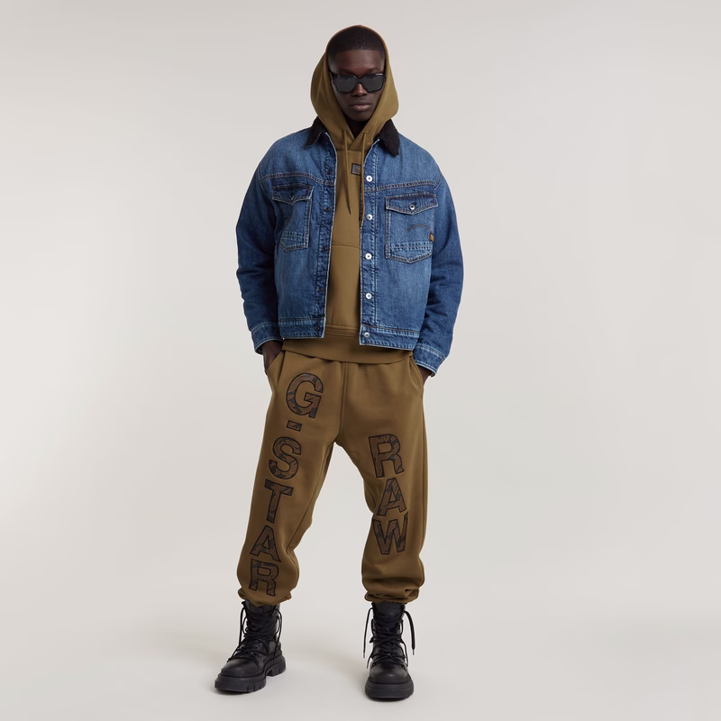 Embro Print Loose Hooded Sweater