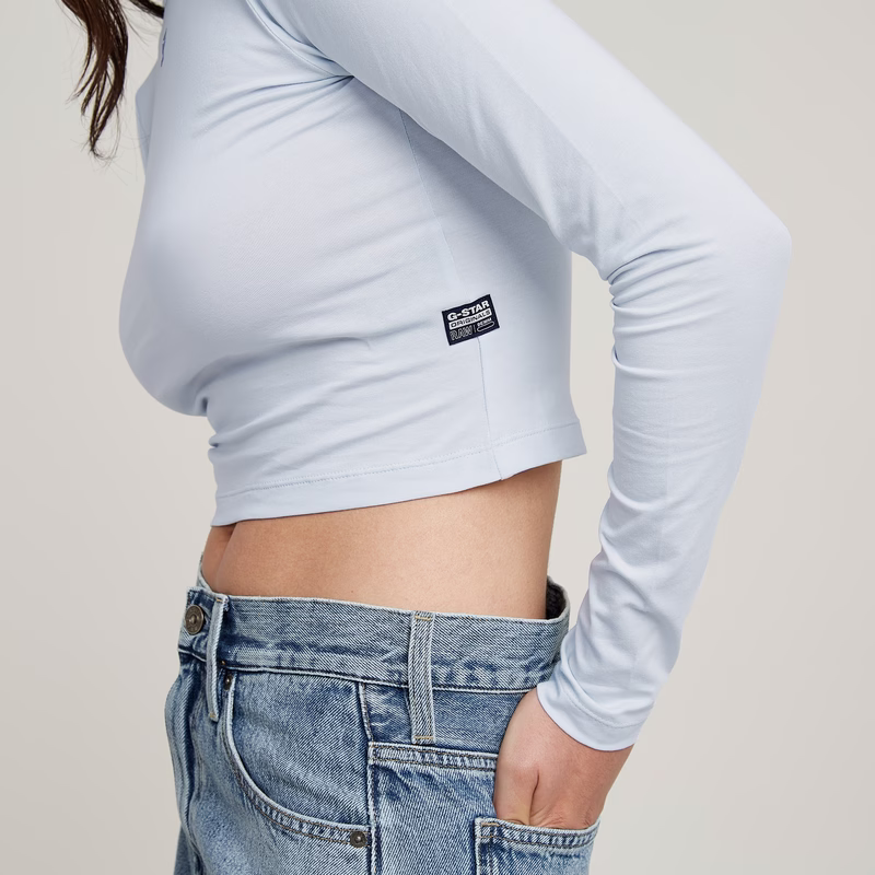 Cropped Mock Slim Top