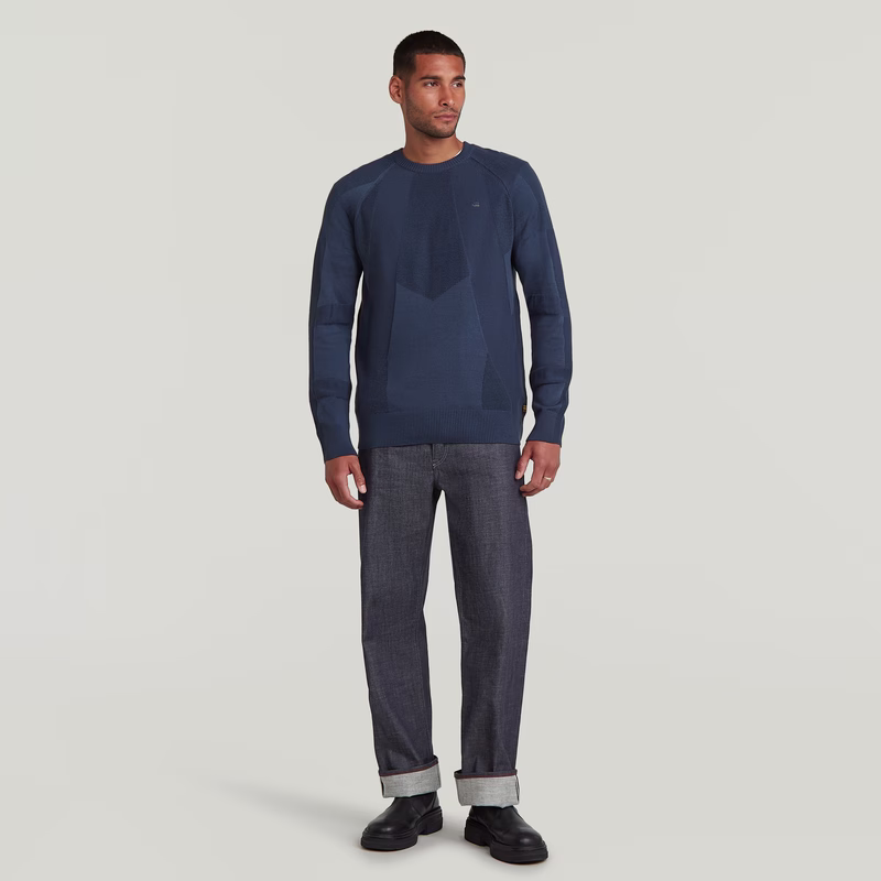 3D Biker Ribbed Knit Pullover