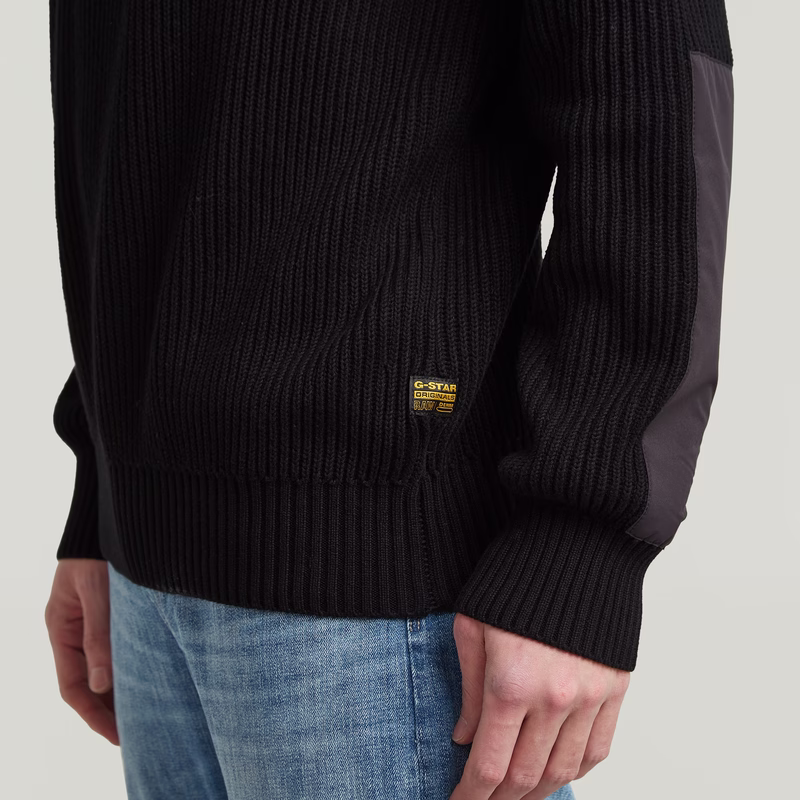 Woven Mix Knit Pullover
