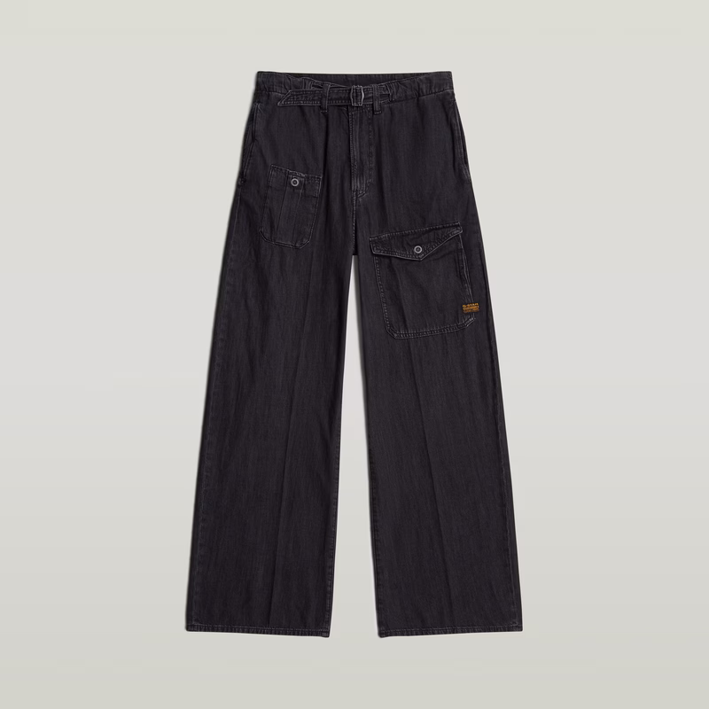 Belted Cargo Loose Jeans