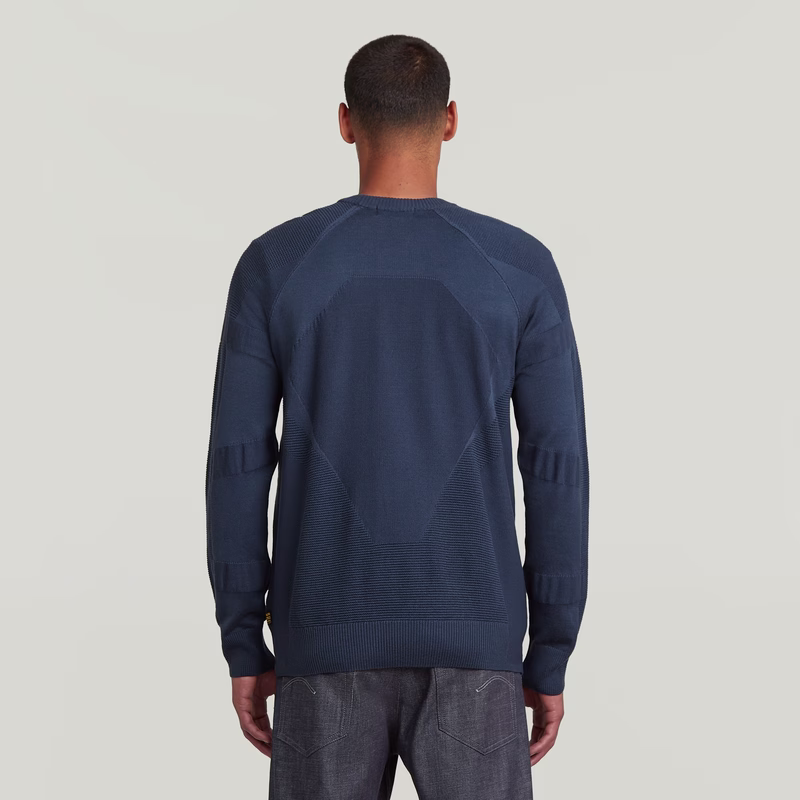 3D Biker Ribbed Knit Pullover
