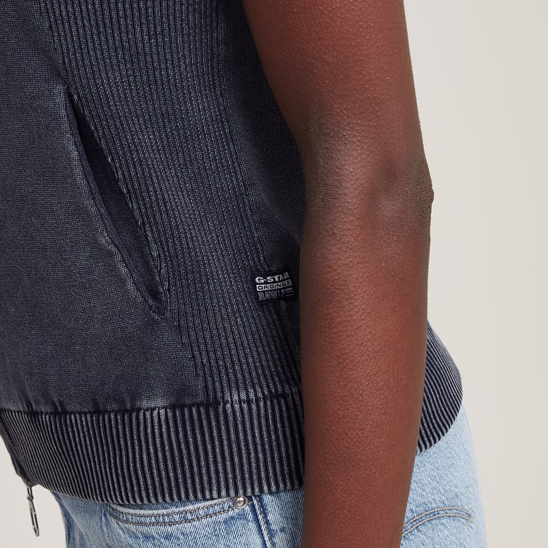 Washed Lightweight Zip Knitted Top