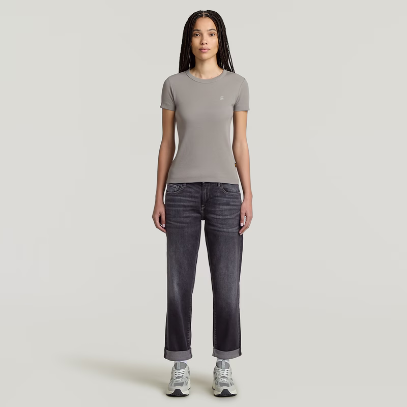 Rib Cap Sleeve T-Shirt