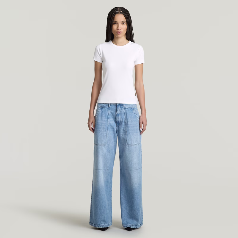 Rib Cap Sleeve T-Shirt
