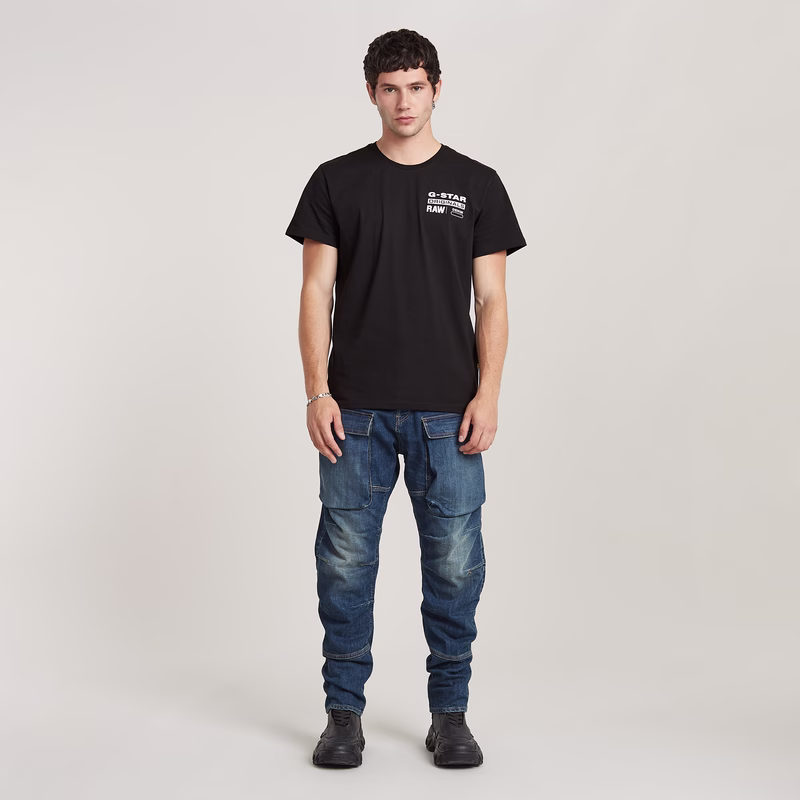 3D Regular Tapered Denim Cargo Jeans