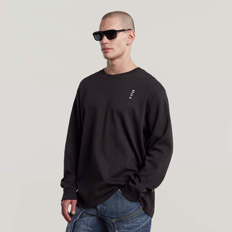 Back Embro Text Loose T-Shirt