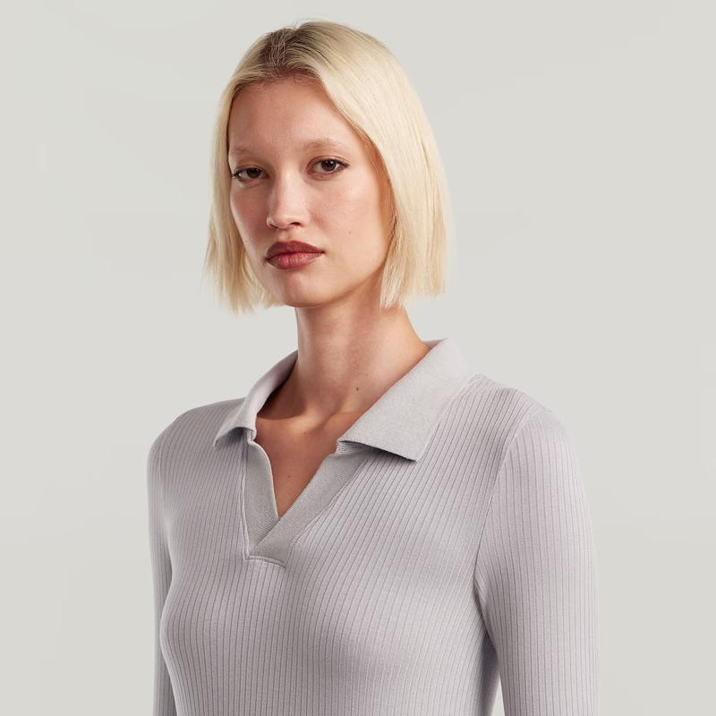 Ribbed Slim Polo