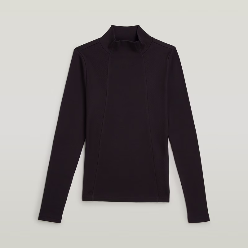 A-Line Slim Rib Mock T-Shirt