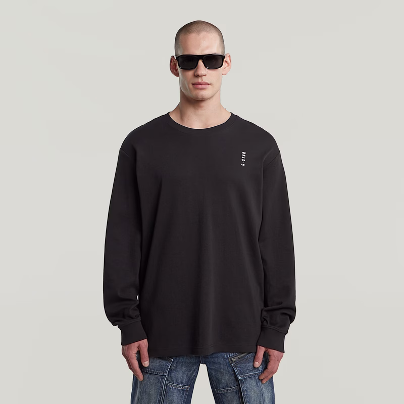 Back Embro Text Loose T-Shirt