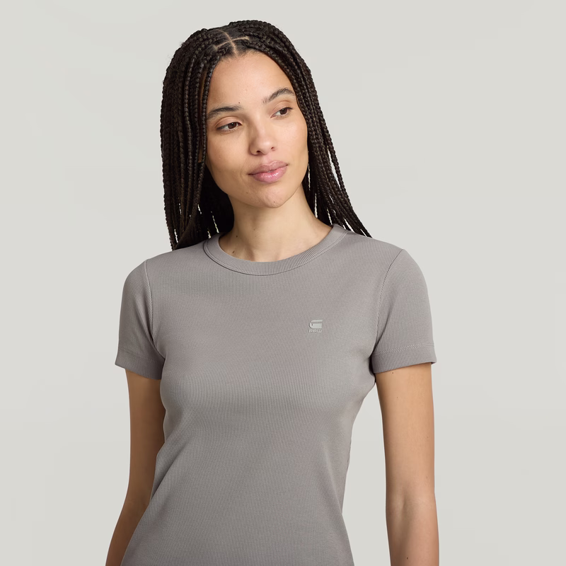 Rib Cap Sleeve T-Shirt