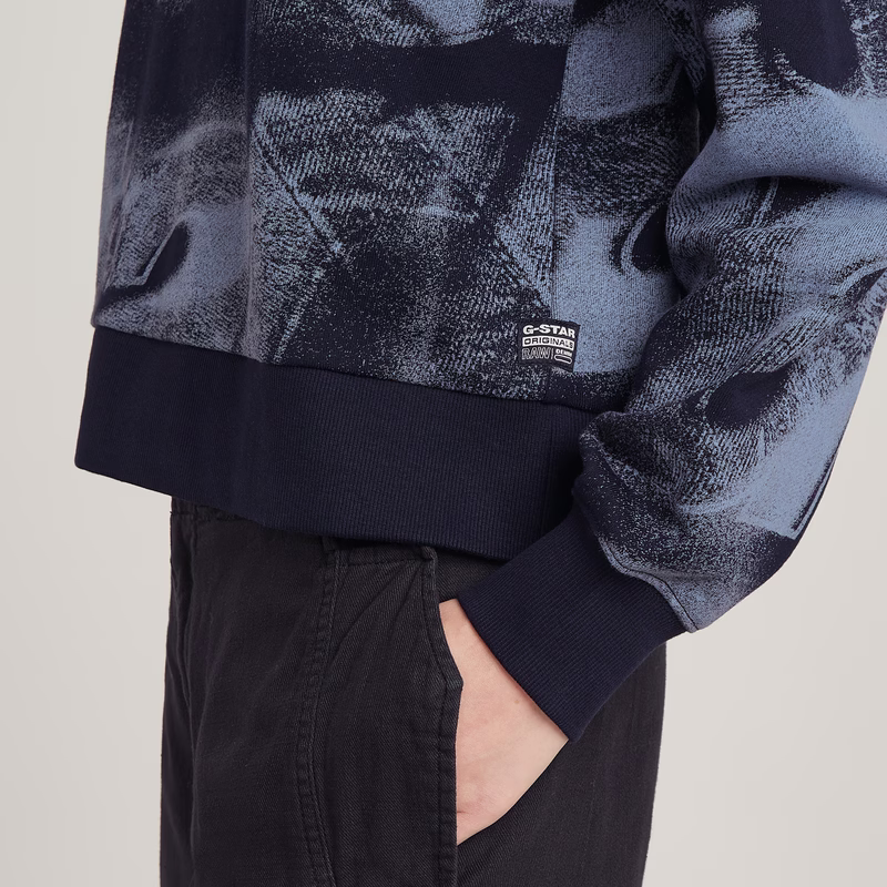 Sprayed Letters Loose Hooded Sweater