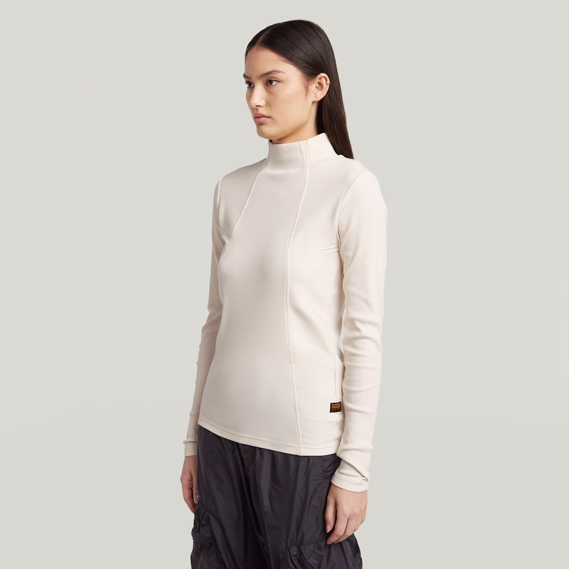 A-Line Slim Rib Mock T-Shirt