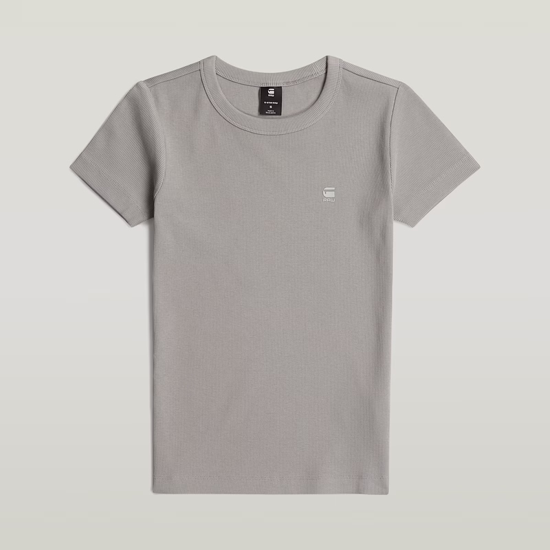 Rib Cap Sleeve T-Shirt