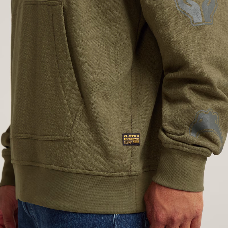 Multi Logo Loose Hooded Sweater
