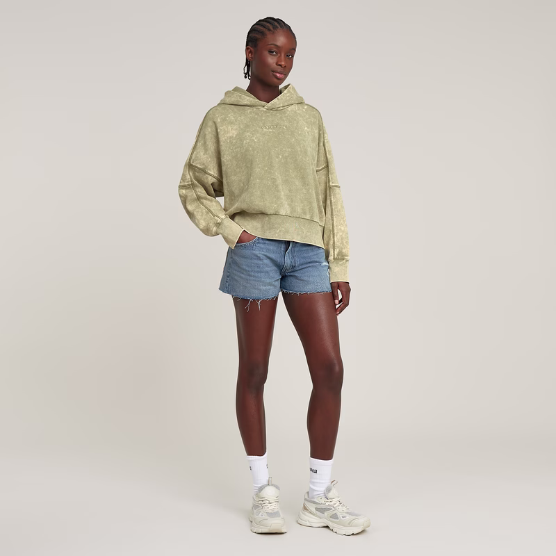 Embossed Oversized Hooded Sweater