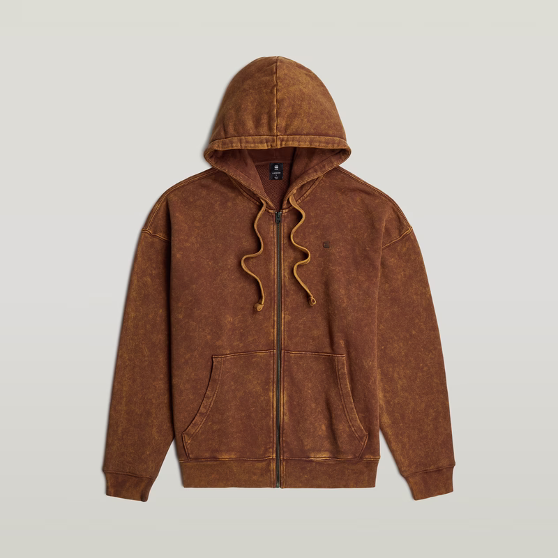 Washed Loose Full Zip Hoodie