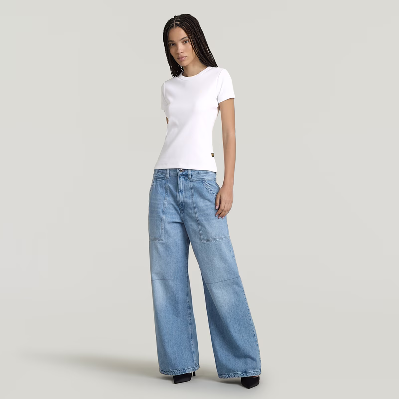 Rib Cap Sleeve T-Shirt