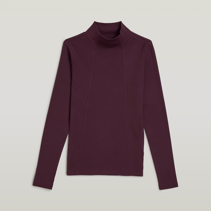 A-Line Slim Rib Mock T-Shirt