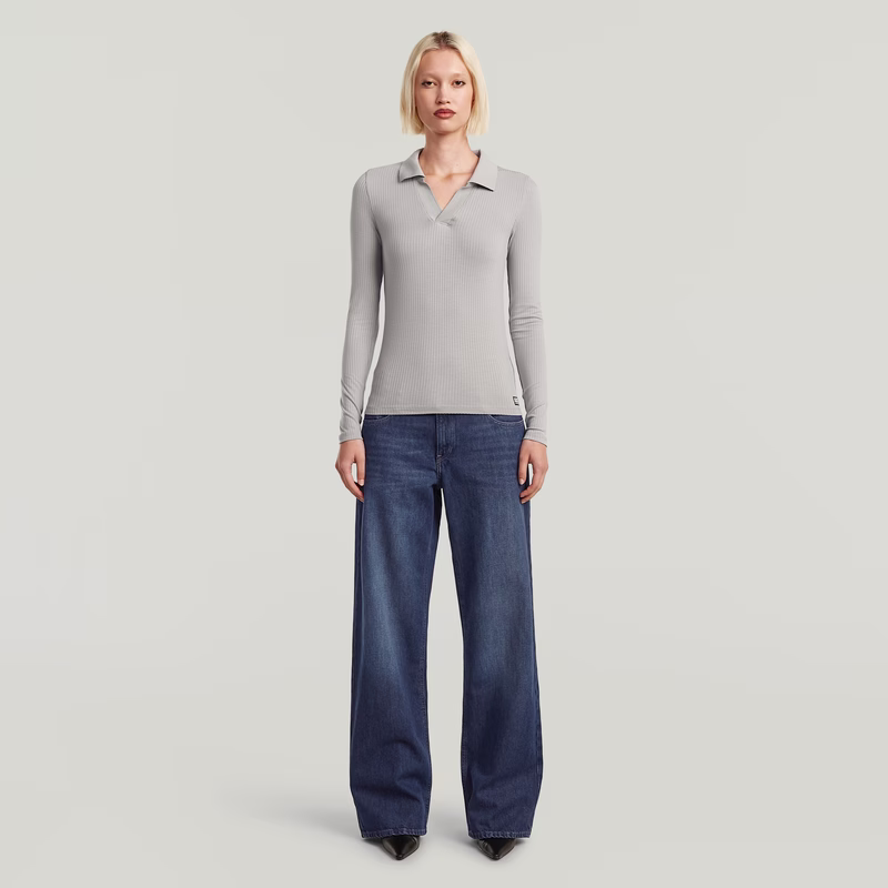 Ribbed Slim Polo
