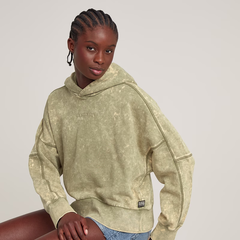 Embossed Oversized Hooded Sweater