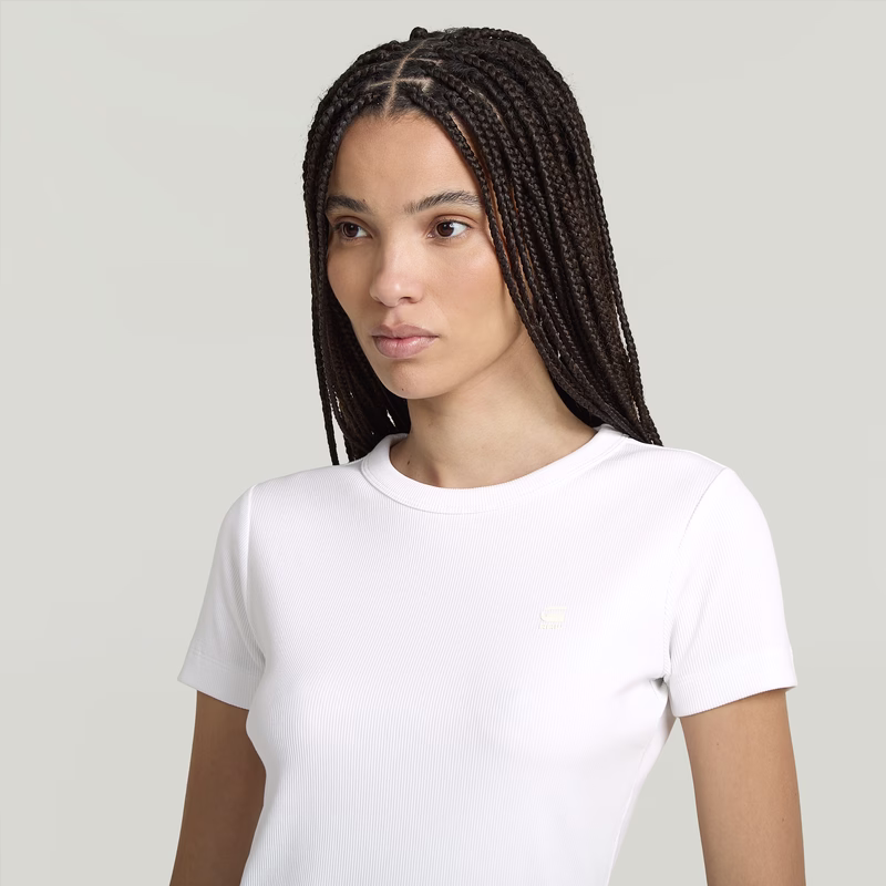 Rib Cap Sleeve T-Shirt