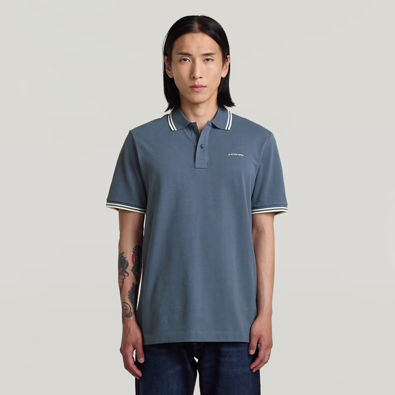 Chest Logo Striped Polo