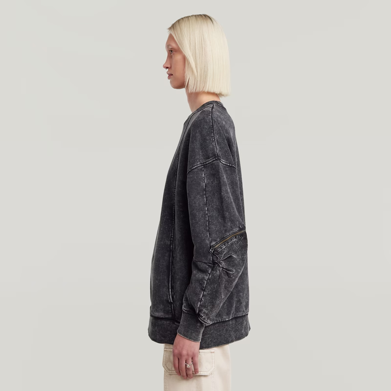 Washed 3D Mix Oversized Sweater