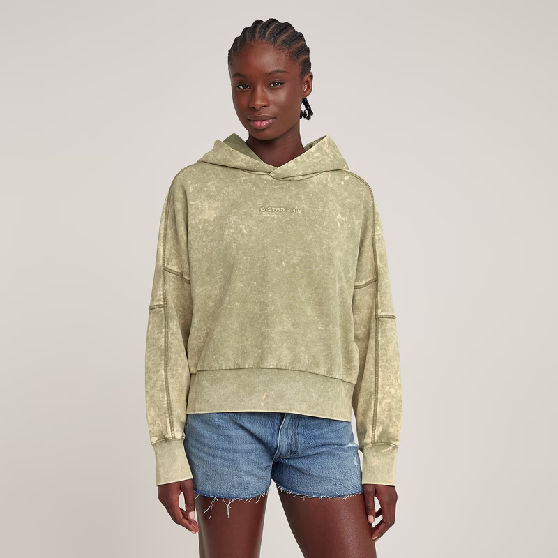 Embossed Oversized Hooded Sweater
