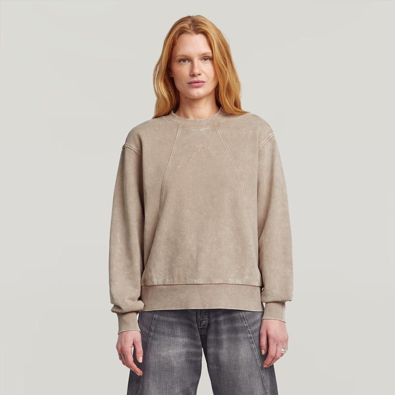 Washed A Line Script Sweater