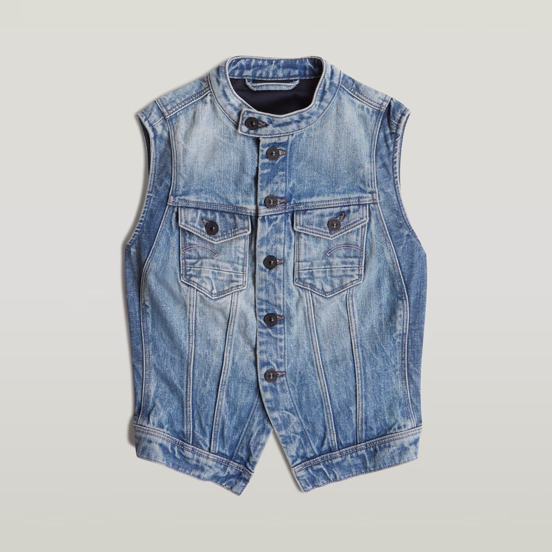 Pitched Hem Slim Vest